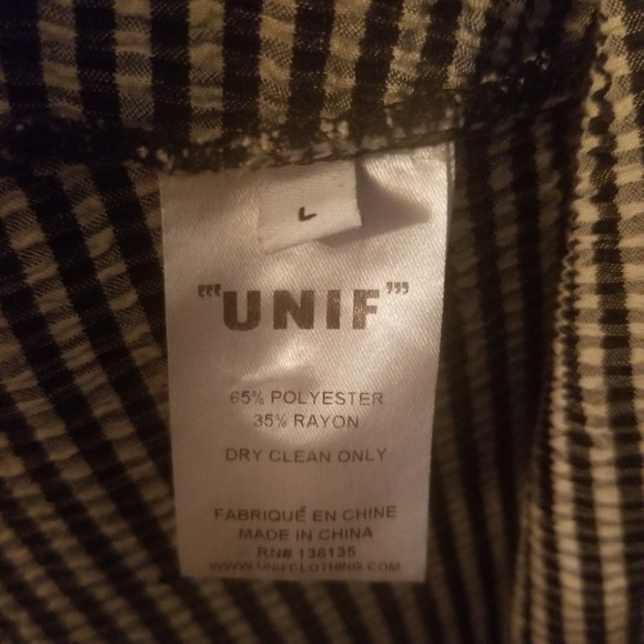 UNIF Lens Grunge Checkered Crinkle Button V-Neck Midi Dress - Picture 4 of 6